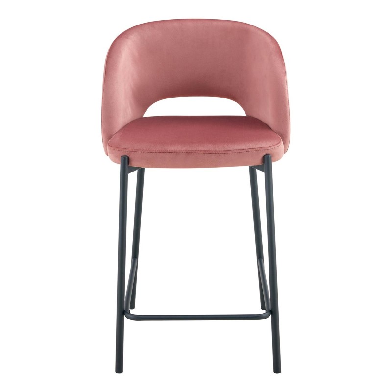 Taburete tapizado color rosa terciopelo| Venta de Muebles Online