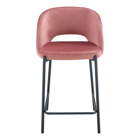 Taburete tapizado color rosa terciopelo| Venta de Muebles Online
