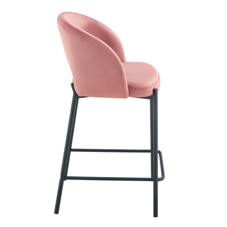 Taburete tapizado color rosa terciopelo| Venta de Muebles Online
