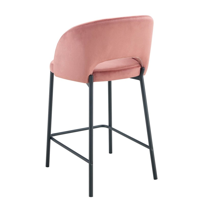 Taburete tapizado color rosa terciopelo| Venta de Muebles Online