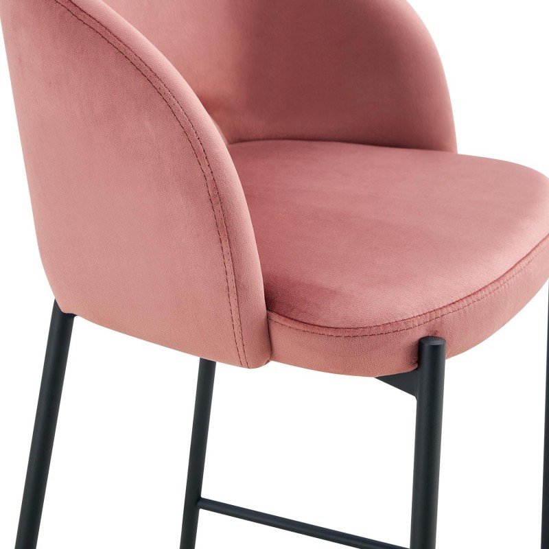 Taburete tapizado color rosa terciopelo| Venta de Muebles Online