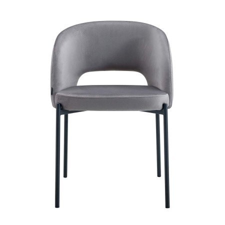 Silla tapizada color gris terciopelo | Venta de Muebles Online