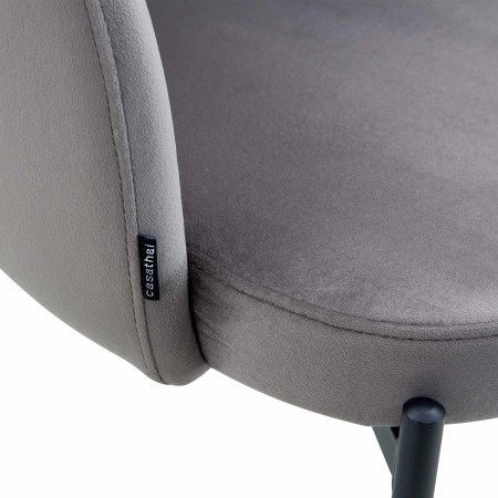 Silla tapizada color gris terciopelo | Venta de Muebles Online