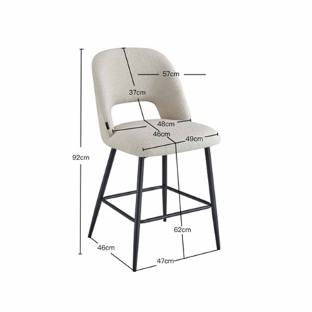 Taburete Nanna Black Blanco – Diseño moderno y confort  - UKUKHOME.com