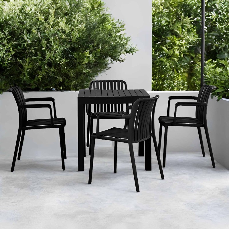 Silla Negra Maracay Reposabrazos - Estilo y Durabilidad - UKUKHOME.com