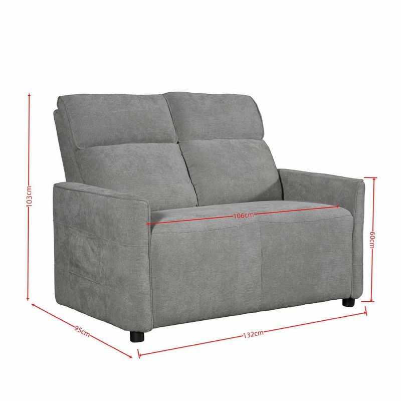 Sofá 2 Plazas fijo gris Confort y Diseño para tu Hogar - UKUKHOME