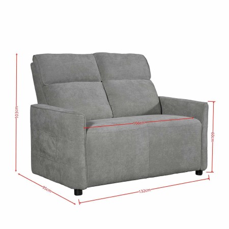 Sofá 2 Plazas fijo gris Confort y Diseño para tu Hogar - UKUKHOME