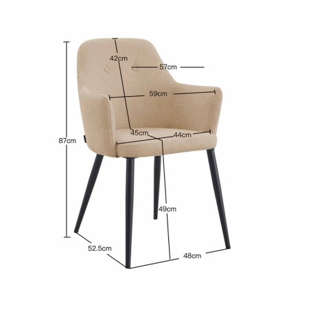 Sillón moderno arena con patas negras – Diseño elegante y cómodo