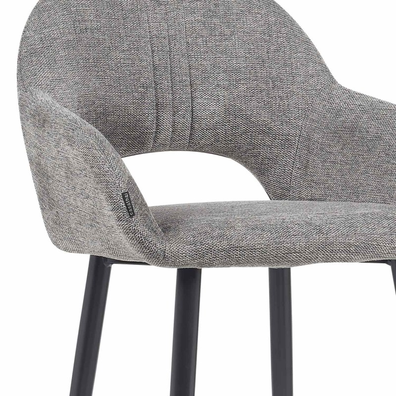 Taburete Altair Gris - Diseño Moderno - Patas Negras - UKUKHOME.com