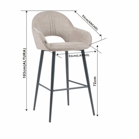 Taburete Altair Gris - Diseño Moderno - Patas Negras - UKUKHOME.com
