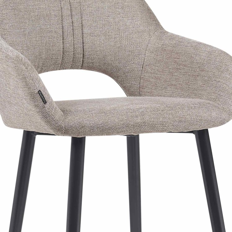 Taburete Altair Gris - Diseño Moderno - Patas Negras - UKUKHOME.com
