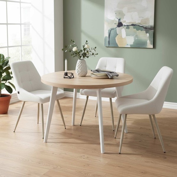 Mesa de comedor redonda extensible Luna madera | Ukukhome 2