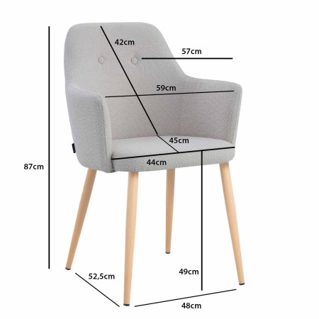 Sillón Olaf Gris Pata Haya - Sillón tapizado moderno y confortable – UKUKHOME.COM