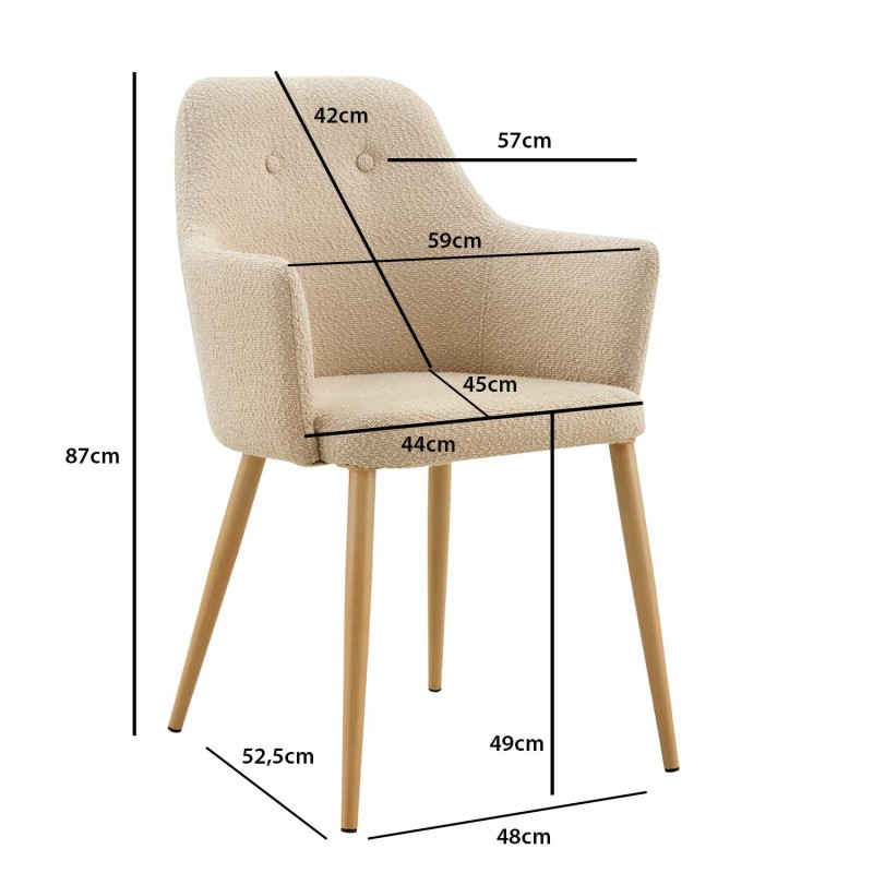 Sillón Olaf Arena Pata Haya - Sillón tapizado moderno y confortable – UKUKHOME.COM