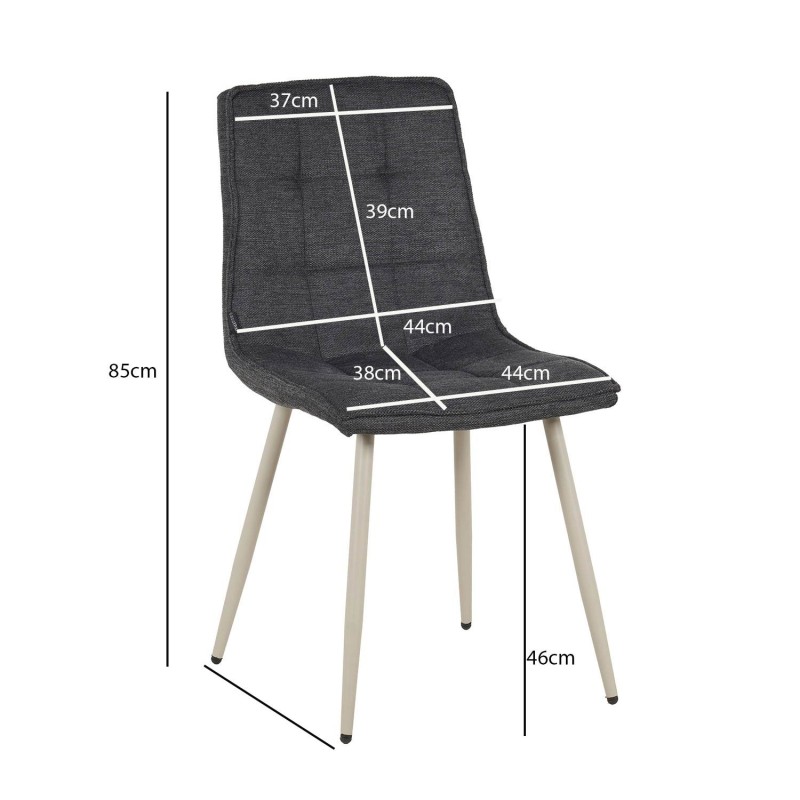 Silla Louise Gris Marengo Pata Beige - Silla tapizada de diseño moderno – UKUKHOME.COM