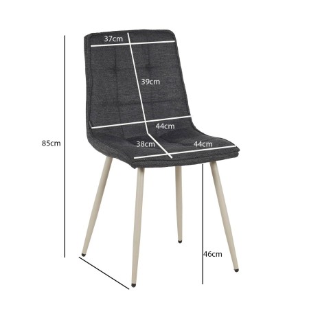 Silla Louise Gris Marengo Pata Beige - Silla tapizada de diseño moderno – UKUKHOME.COM