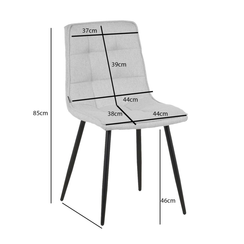 Silla Louise Gris Pata Negra - Silla tapizada de diseño moderno – UKUKHOME.COM