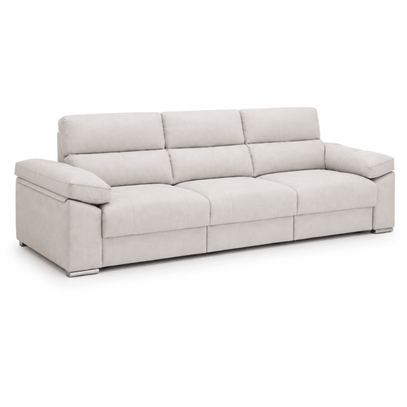 SOFÁ STELLA 3,5 PLAZAS AS90 C/B DESLIZANTE ELECTRICO + CHAISELONGUE 80