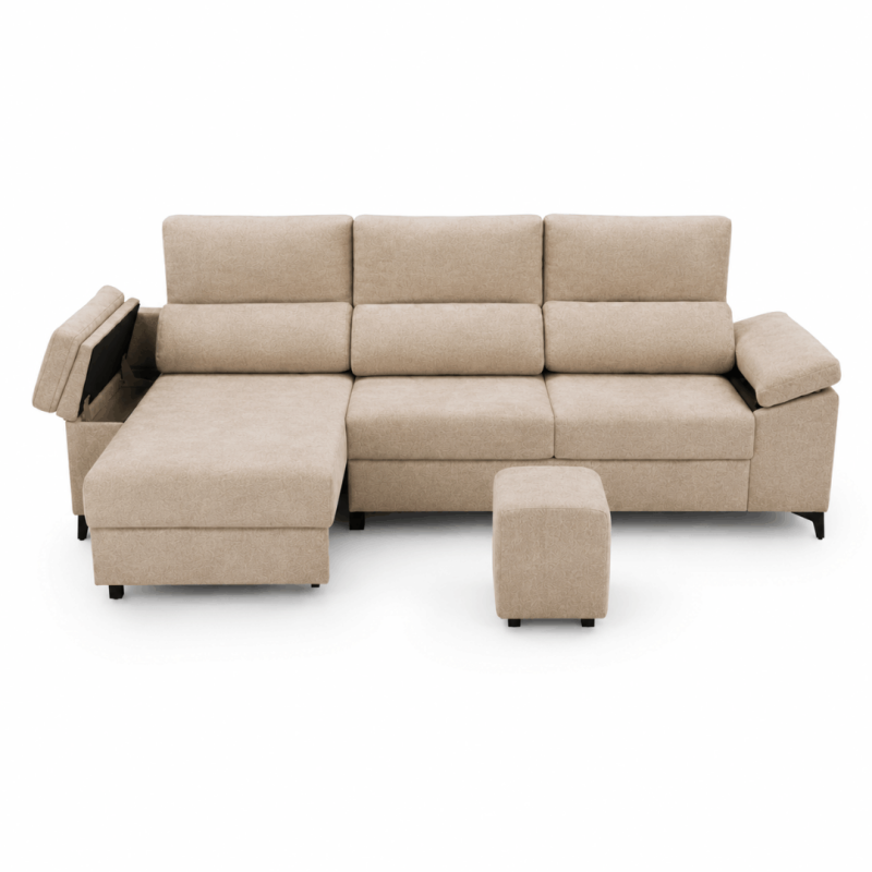 SOFÁ CHAISE LONGUE TERRA NEUTRO
