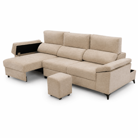 SOFÁ CHAISE LONGUE TERRA NEUTRO